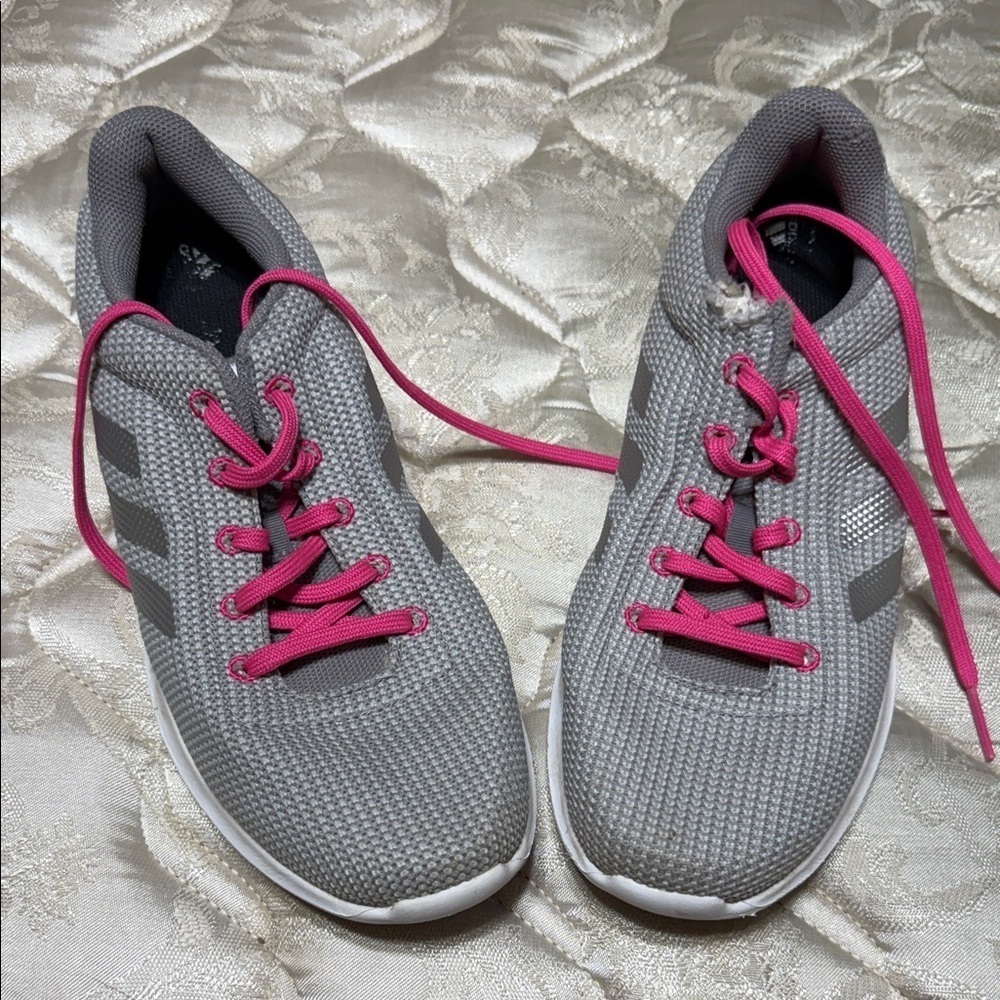 Adidas Gray and Pink Women's Sneakers
